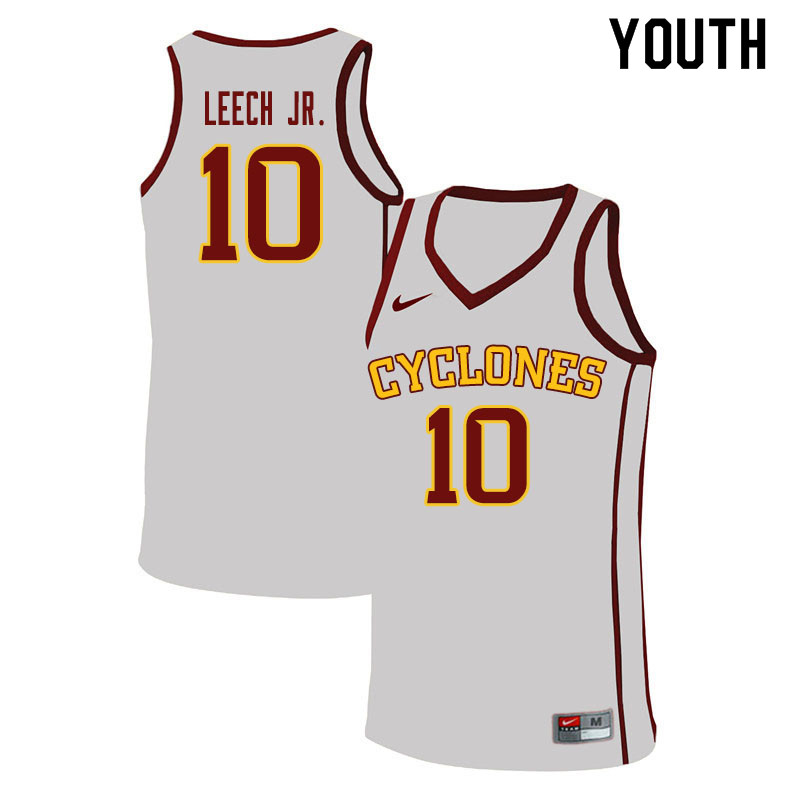 Youth #10 Marcedus Leech Jr. Iowa State Cyclones College Basketball Jerseys Sale-White